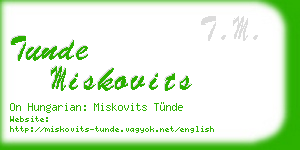 tunde miskovits business card